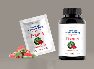 Gummies branding fittness fully editable graphic design packaging