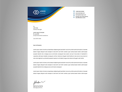 Blue Abstract Letterhead a4 letterhead design fully editable graphic design vector