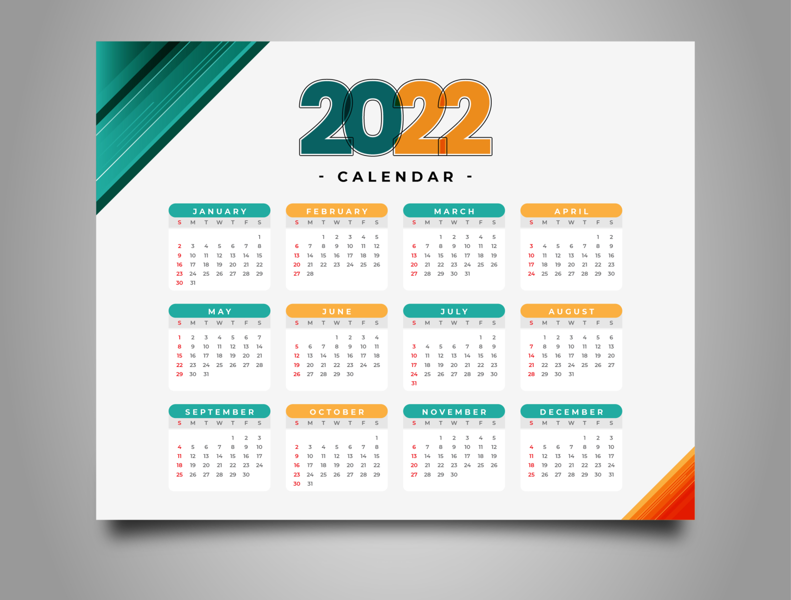 Calendar 2022 by Shozeb on Dribbble