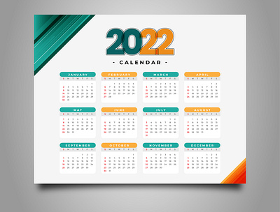 Calendar 2022 calendar 2022 design graphic design vector