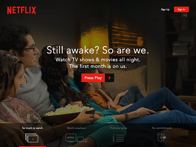 Day 003 - Landing Page daily 100 daily ui day 003 icons landing page netflix