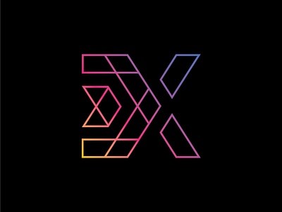 Data Experience (DX) logo colorful data experience dx gradient logo netflix outlines shapes