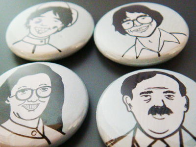 Toyota Antics Artist Series buttons funny illustration