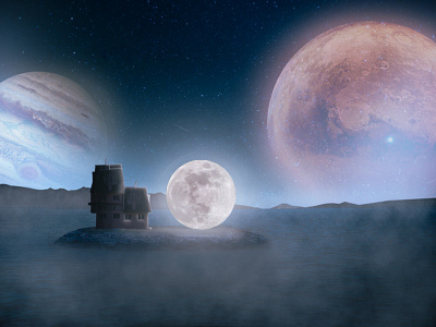A Moon Beside Me moon photoediting photoshop planets surreal