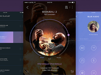 Music player UI Design ui design visual design