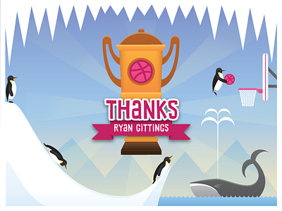 Polarctic Dunking arctic debut draft illustration invitation penguins trophy whale