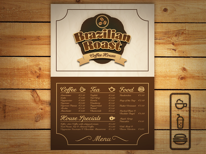Brazilian Roast Coffee Menu by Steve Fox on Dribbble
