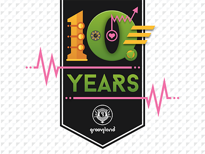 10 Years of Grooveland album flat graphicdesign illustration music typography