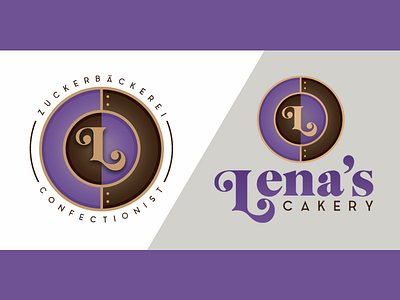 Lena's Cakery Logo bakery blog branding cakes identity illustration logo vector