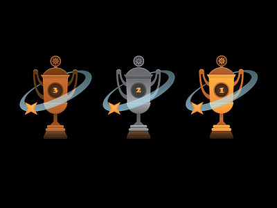 Trophy Icons bronze elearning game gold illustration silver trophy vector