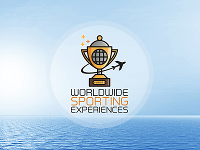 Worldwide Sporting Experiences Logo blog branding design globe identity illustration logo sports trophy