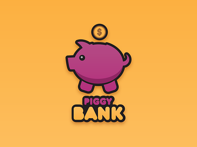 Piggybank bank branding finance flatdesign identity illustration money pig. logo piggybank vector