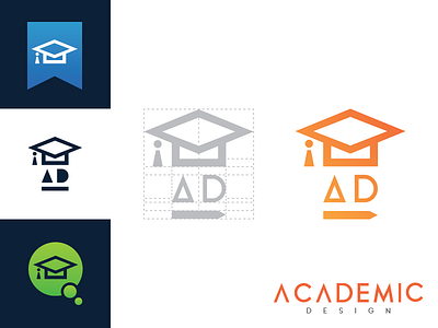 Academic Design Logo academia branding design education identity illustrator logo university