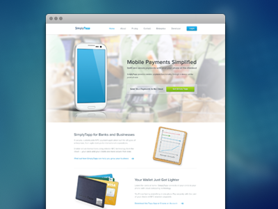 SimplyTapp Web app cards clipboard credit flat icons mobile payments samsung sign up website