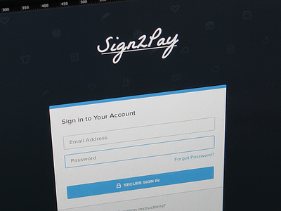Sign2Pay Login in log login page payments secure sign in sign up software ui web