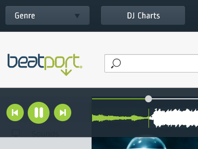Beatport UI Rethink beatport clean dance deck dj dubstep grooveshark interface minimal music rdio simple soundcloud spotify trance tron ui ux wave wavelength