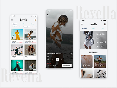 Revella - Shopping Application app branding design graphic design logo revella ui ux
