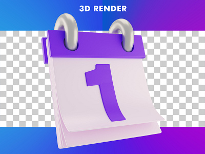 3d calender launch illustration isolated