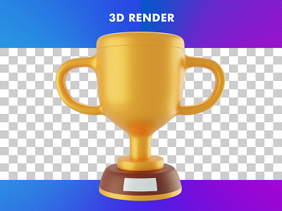 3d trophy launch illustration isolated