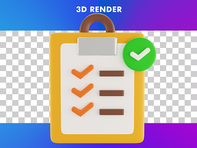 3d checklist illustration isolated