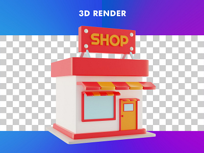 3d store illustration isolated