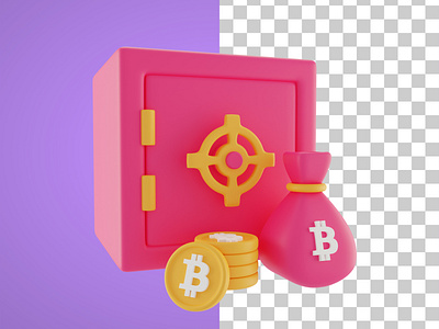 3d bitcoin illustration isolated