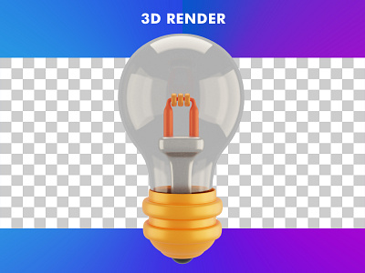 3d bulb illustration isolated 3d animation branding design graphic design illustration logo motion graphics ui vector