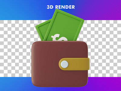 3d wallet illustration isolated