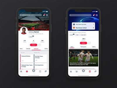 Be Sport - The social Network for Sports app interface ios mobile mobile app profile responsive design sketch ui user experience user interface ux web app