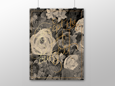 Concept Poster black and white lettering metallic ink screen printing watercolor