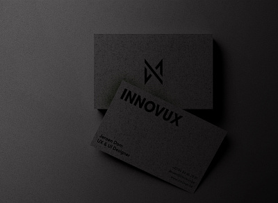 INNOVUX - business cards black branding businesscard clean concept design logo mock up premium ui ux