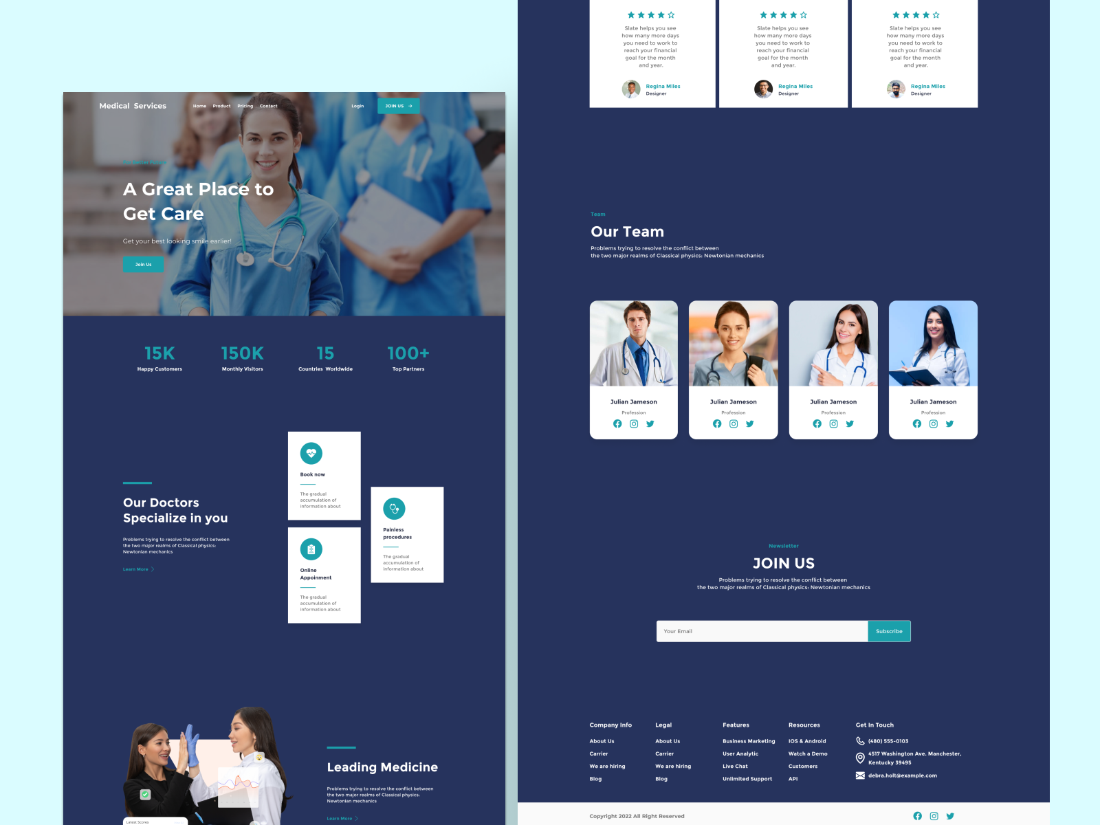 Medical Services Website Design by Visionvistastudio on Dribbble