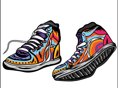 Colorful shoes illustration