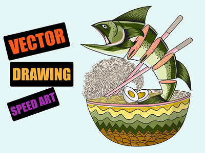 Fish food vector art