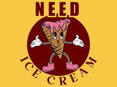 Ice-cream vector 30s Character Design and illustration 2d 2d art 2d character 30s 30s character anime art character cold food cool art draw food freehand drawing ice ice cream ice cream character retor sketch vector vintage