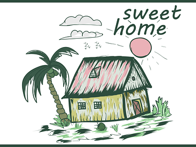 Sweet home vintage t-shirt design