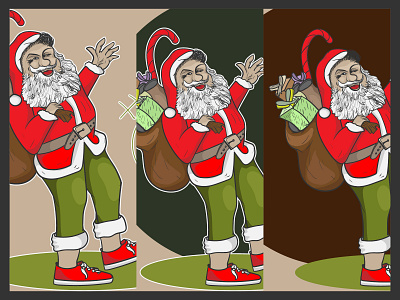 Christmas Santa clause Character design and illustration.