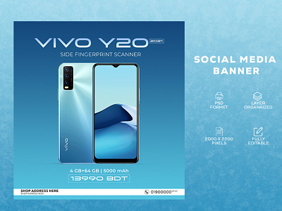 Vivo Y20 Social Media Banner Design