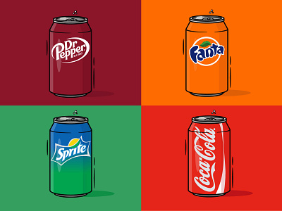 Famous brands of carbonated drinks carbonated drinks cola dr pepper drink drinks fanta fun illustration sprite sugar tasty vector