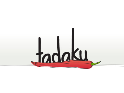 Tadaku - Logo black chilli cook food illustration lines meal pepper red rough tadaku vegetable white