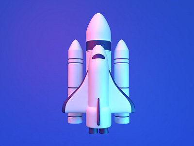 Space A design illustration rocket shuttle space