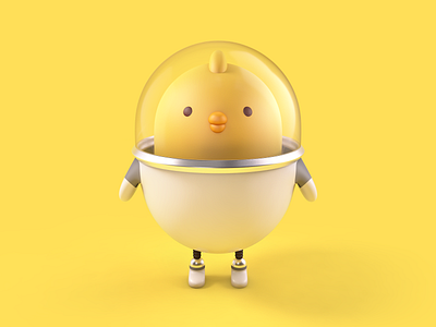 Egg Astronaut c4d chick cinema4d egg illustration