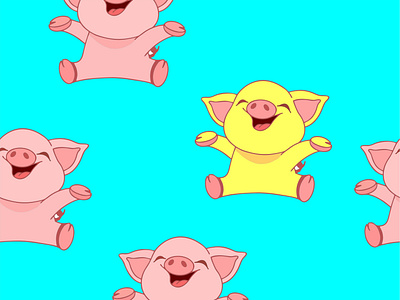 Pattern pigs. An image that I can provide as a pattern. Cheerful