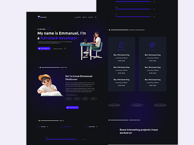 Portfolio website design darkmode designer designinspiration hiring portfolio responsive ui uiux userinterface webdesign