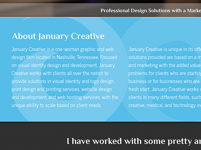 January Creative 2013 New Website Sneak Peek redesign website website design