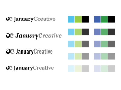 January Creative Typography and Color Exploration color exploration freelance ideation logo typography visual identity