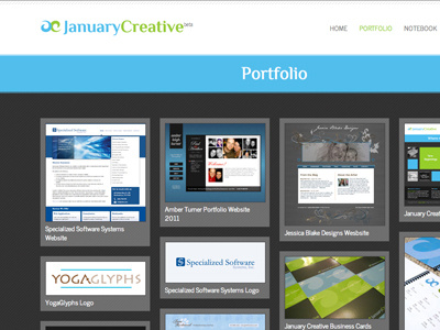 January Creative - Portfolio Design blue green january creative portfolio wordpress
