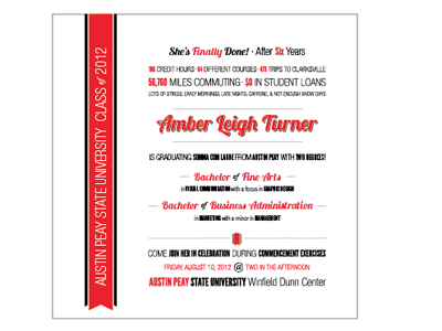 Graduation Invitation Design - Almost Final graduation invitation ribbon