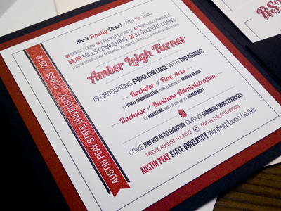 Graduation Invitation Design - Printed close up graduation invitation