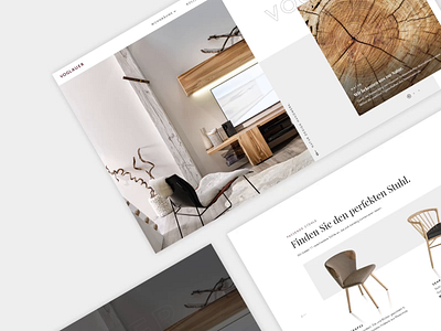 Exclusive Furniture Brand / Digital Branding & Experience animation branding clean design digital furniture furniture website inspiration interactive modern typography ui ux voglauer wood
